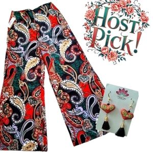 Hi Rise Wide Leg Boho Pants S/M